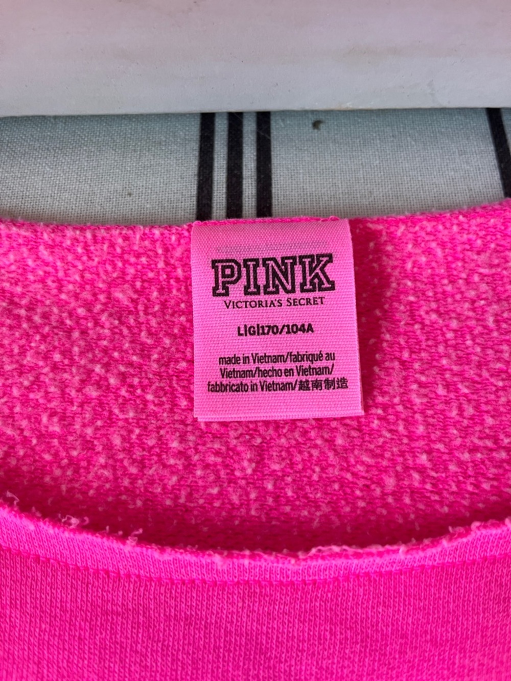 PINK Victoria's Secret by Victoria's Secret Hot Pink Logo Sweatshirt - Picture 2 of 2
